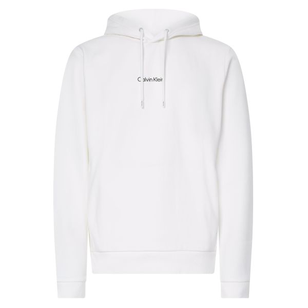Calvin Klein Interlock Micro Logo Hoodie Wit