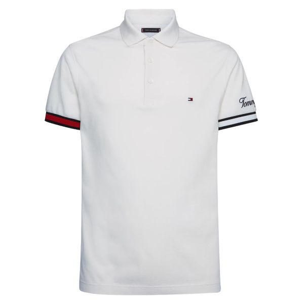 Tommy Hilfiger Flag Sleeve Slim Polo Wit