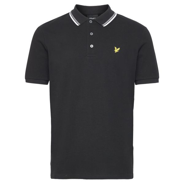 Lyle & Scott Dashed Tipped Polo Zwart