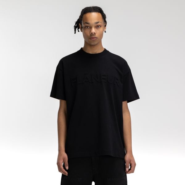 Flâneur Embossed T-shirt Zwart