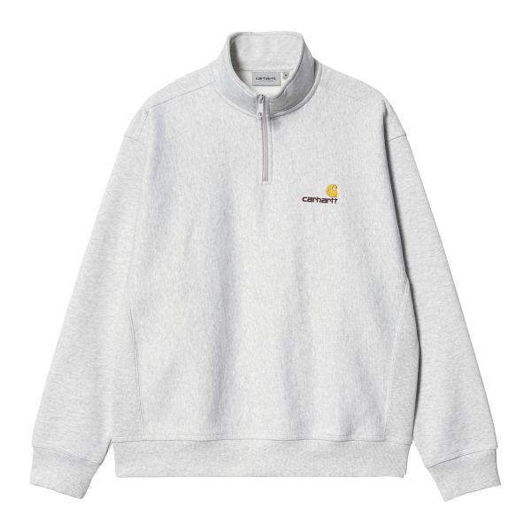 Carhartt Half Zip American Script Sweater Licht Grijs