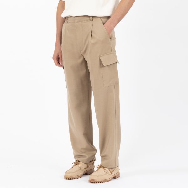 Drôle De Monsieur Flanelle Cargo Broek Beige