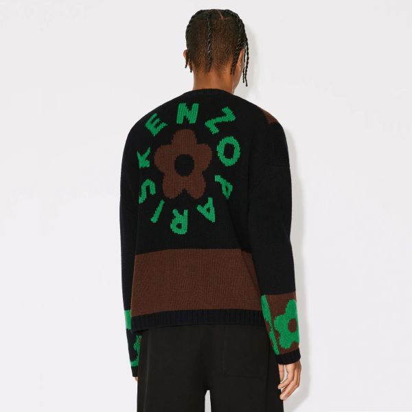 Kenzo Boke Flower Checkerboard Cardigan Zwart/Groen