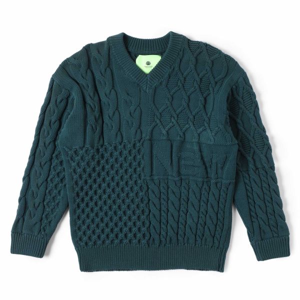 New Amsterdam Surf Association Pile V-Neck Sweater Donker Groen
