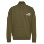 Tommy Jeans Regular Entry Graphic Half-Zip Sweater Donker Groen