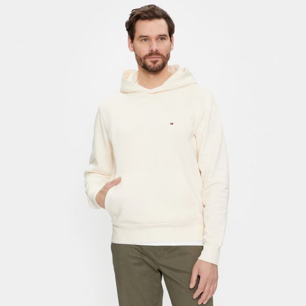 Tommy Hilfiger Flag Logo Hoodie Off White