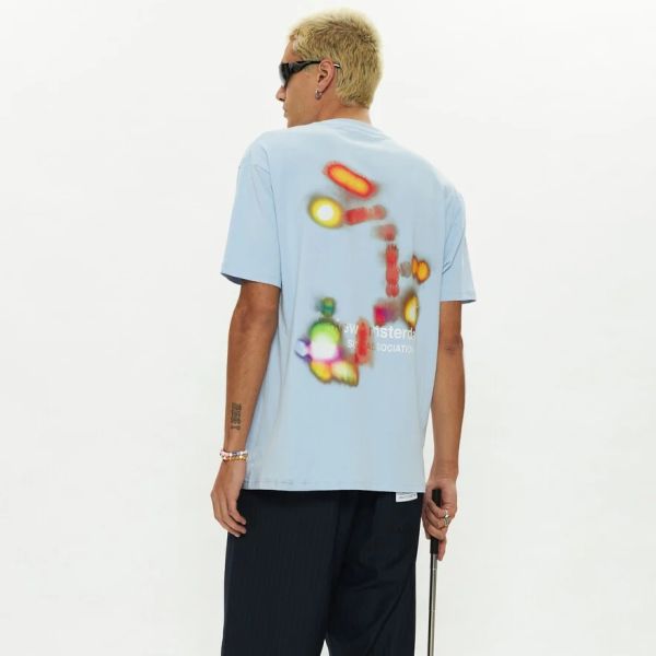 New Amsterdam Surf Association Night Lights T-shirt Blauw
