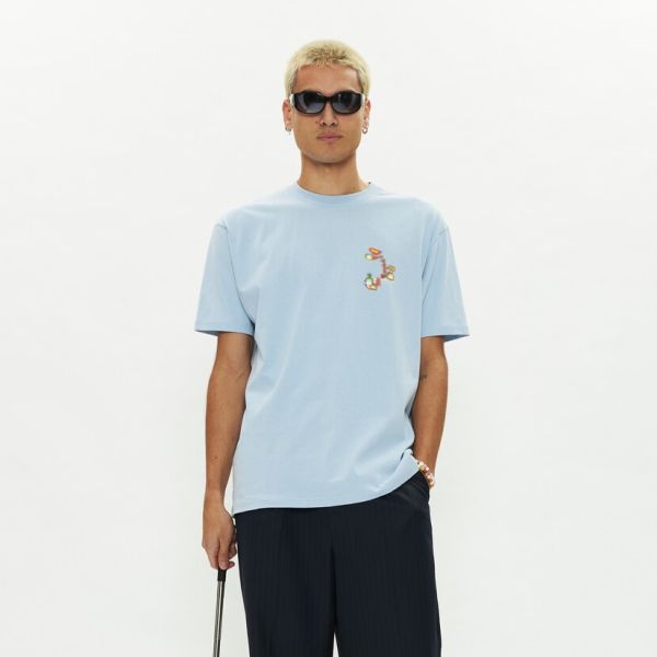 New Amsterdam Surf Association Night Lights T-shirt Blauw