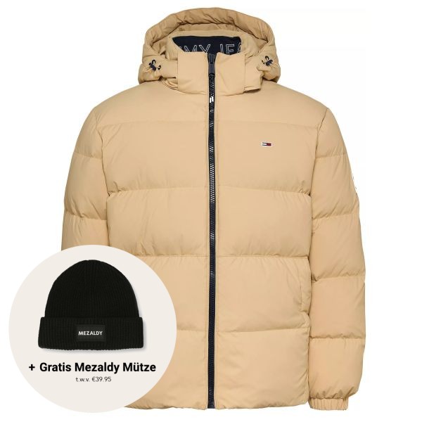 tommy jeans essential down puffer beige