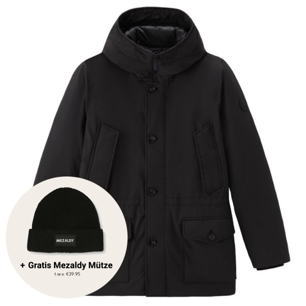woolrich arctic stretch down parka zwart